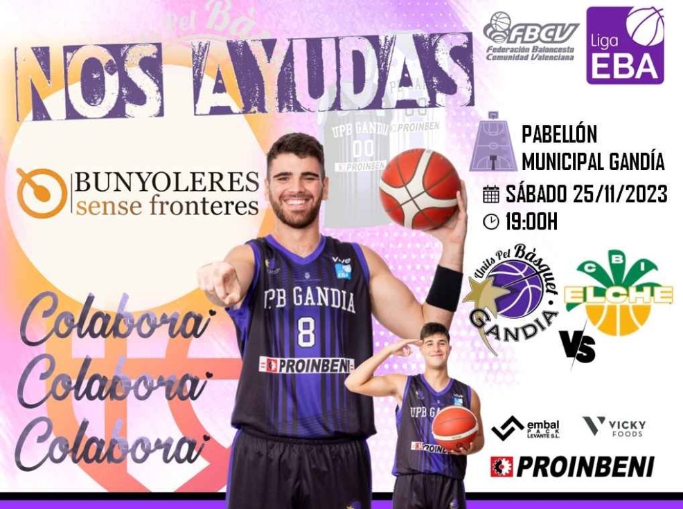 El UPB recogerá alimentos en el pabellón municipal de Gandia este sábado