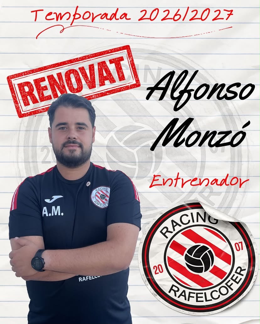 El Racing Rafelcofer renueva a Alfonso Monzó tras el meritorio ascenso